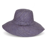 Flat Brim Raffia Sunhat in Cornflower Blue Madagascan