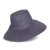 Flat Brim Raffia Sunhat in Cornflower Blue Madagascan