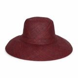 Flat Brim Raffia Sunhat in Dark Burgundy Madagascan
