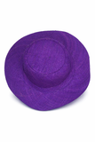 Flat Brim Raffia Sunhat in Dark Iris Madagascan