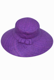 Flat Brim Raffia Sunhat in Dark Iris Madagascan