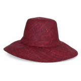 Flat Brim Raffia Sunhat in Dark Raisin Madagascan