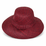 Flat Brim Raffia Sunhat in Dark Raisin Madagascan