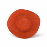 Flat Brim Raffia Sunhat in Dark Rust Madagascan