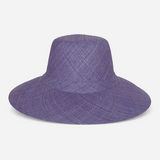 Flat Brim Raffia Sunhat in Deep Cornflower Blue Madagascan