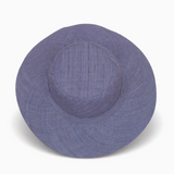 Flat Brim Raffia Sunhat in Deep Cornflower Blue Madagascan