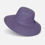 Flat Brim Raffia Sunhat in Deep Cornflower Blue Madagascan