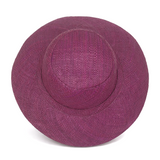 Flat Brim Raffia Sunhat in Eggplant Madagascan
