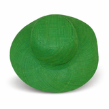Flat Brim Raffia Sunhat in Emerald Green Madagascan