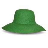 Flat Brim Raffia Sunhat in Emerald Green Madagascan