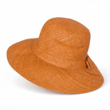 Flat Brim Raffia Sunhat in Fawn Madagascan