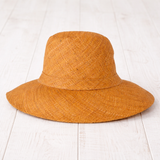 Flat Brim Raffia Sunhat in Fawn Madagascan