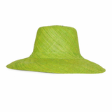 Flat Brim Raffia Sunhat in Kiwi Green Madagascar