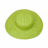 Flat Brim Raffia Sunhat in Kiwi Green Madagascar