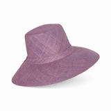 Flat Brim Raffia Sunhat in Lavender Madagascan