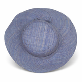 Flat Brim Raffia Sunhat in Light Cornflower Blue Madagascan