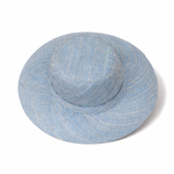 Flat Brim Raffia Sunhat in Sky Blue Madagascan