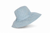 Flat Brim Raffia Sunhat in Sky Blue Madagascan