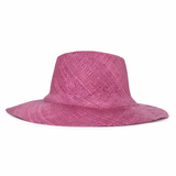Flat Brim Raffia Sunhat in Mardi Gras Purple Madagascan