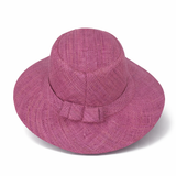 Flat Brim Raffia Sunhat in Mardi Gras Purple Madagascan