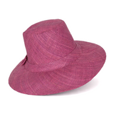 Flat Brim Raffia Sunhat in Mardi Gras Purple Madagascan