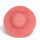 Flat Brim Raffia Sunhat in Melon Pink Madagascan