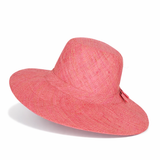 Flat Brim Raffia Sunhat in Melon Pink Madagascan