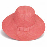 Flat Brim Raffia Sunhat in Melon Pink Madagascan