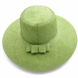 Flat Brim Raffia Sunhat in Pear Green Madagascan