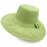 Flat Brim Raffia Sunhat in Pear Green Madagascan
