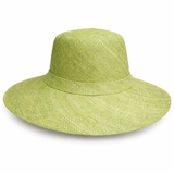 Flat Brim Raffia Sunhat in Pear Green Madagascan