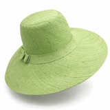 Flat Brim Raffia Sunhat in Pear Green Madagascan