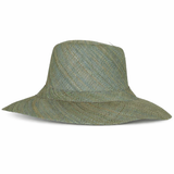 Flat Brim Raffia Sunhat in Powder Blue Madagascan