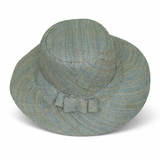 Flat Brim Raffia Sunhat in Powder Blue Madagascan