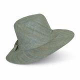 Flat Brim Raffia Sunhat in Powder Blue Madagascan