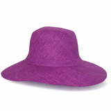 Flat Brim Raffia Sunhat in Purple Madagascan