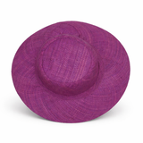 Flat Brim Raffia Sunhat in Purple Madagascan