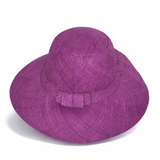 Flat Brim Raffia Sunhat in Purple Madagascan