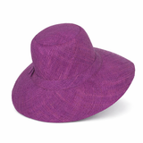 Flat Brim Raffia Sunhat in Purple Madagascan