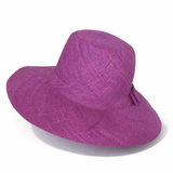 Flat Brim Raffia Sunhat in Purple Madagascan