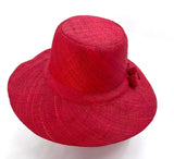 Flat Brim Raffia Sunhat in Red Madagascan