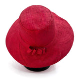 Flat Brim Raffia Sunhat in Red Madagascan