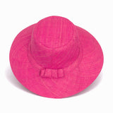 Flat Brim Raffia Sunhat in Rose Pink Madagascan