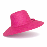 Flat Brim Raffia Sunhat in Rose Pink Madagascan
