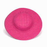 Flat Brim Raffia Sunhat in Rose Pink Madagascan