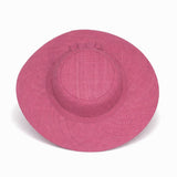 Flat Brim Raffia Sunhat in Rose Pink Madagascan