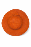 Flat Brim Raffia Sunhat in Rust Madagascan