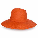 Flat Brim Raffia Sunhat in Rust Madagascan