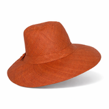 Flat Brim Raffia Sunhat in Rust Madagascan