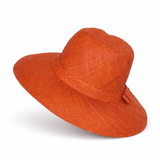 Flat Brim Raffia Sunhat in Rust Madagascan
